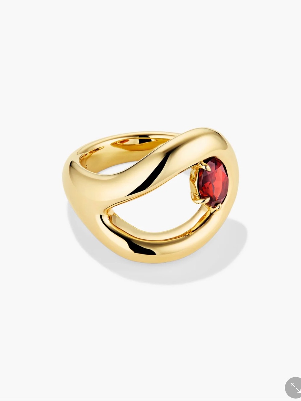 Mejuri ORGANIC DÔME CURVE GEMSTONE RING size 7